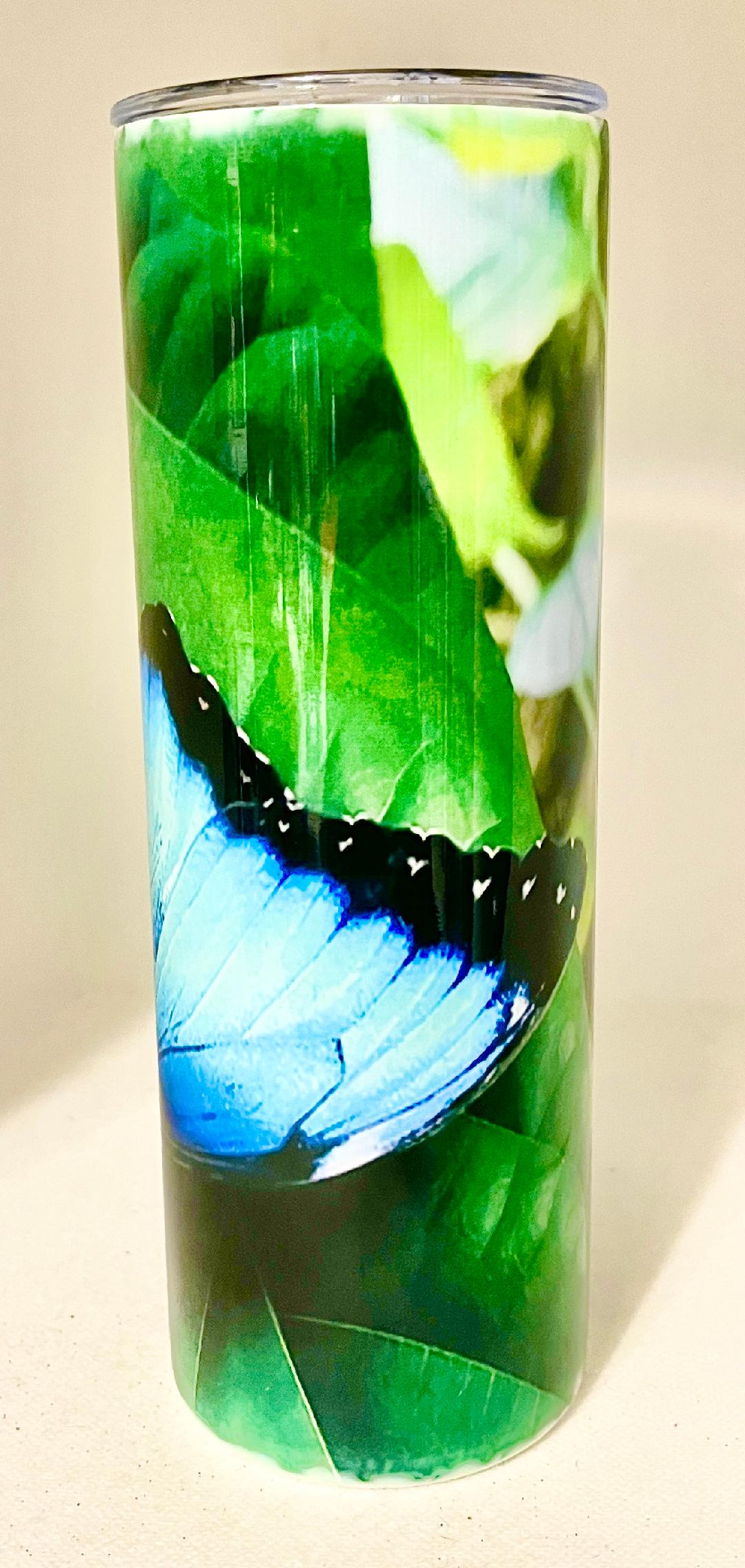 Blue Butterfly 20 oz Tumbler