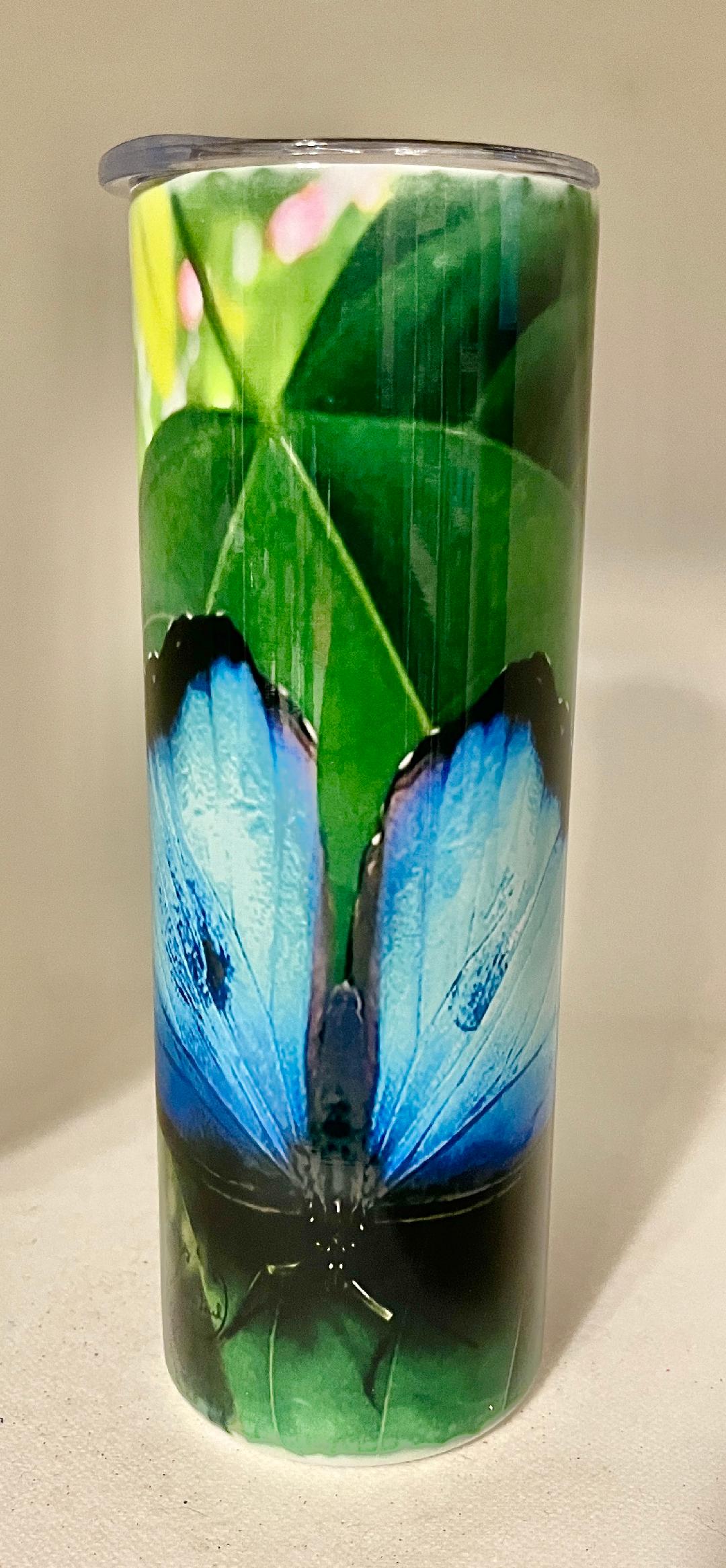 Blue Butterfly 20 oz Tumbler