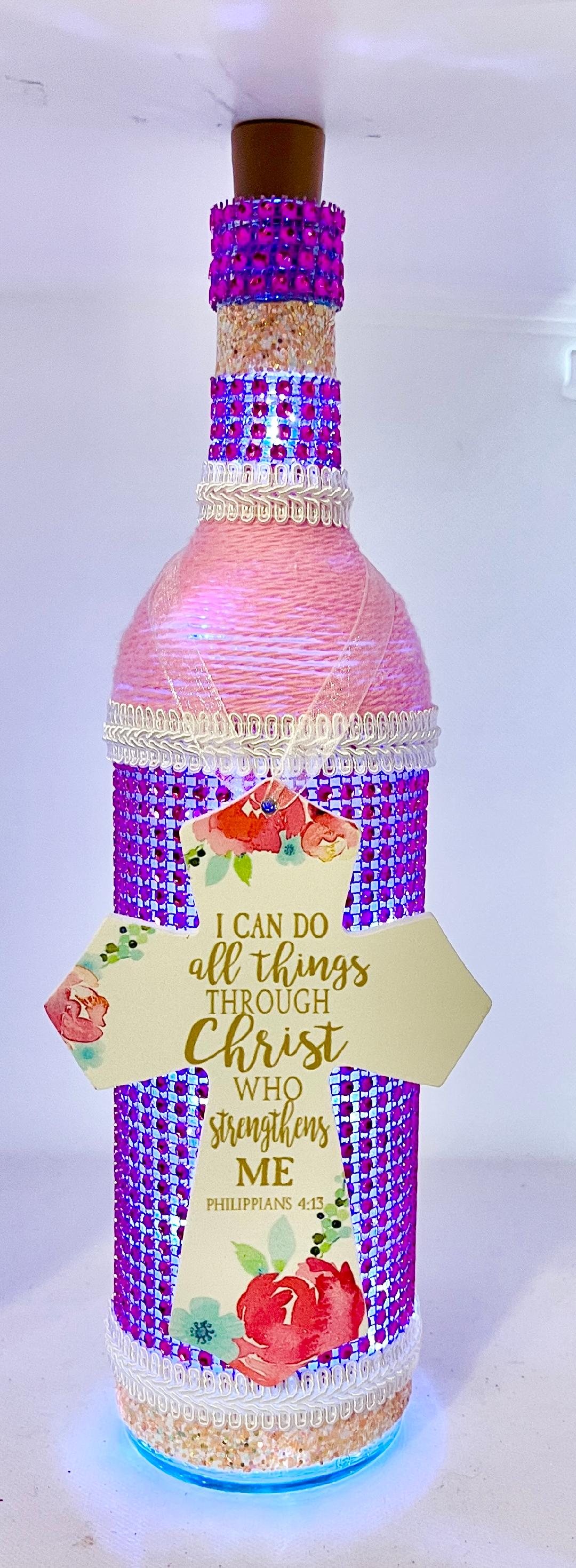 Cross on Pink Bling Wrap Nightlight