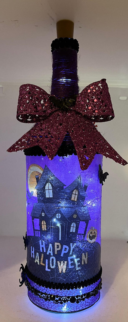 Halloween Purple Haunted House Nightlight