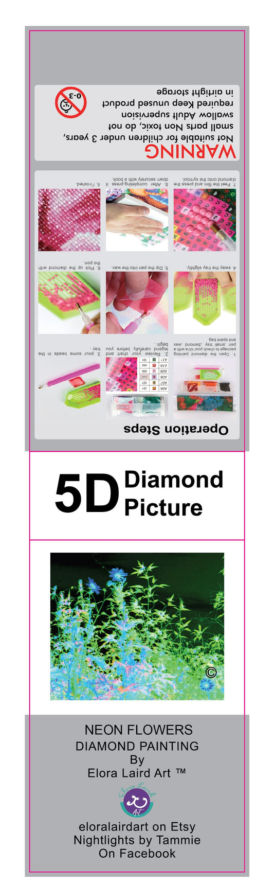 Neon Flowers Diamond Dot Art Kit