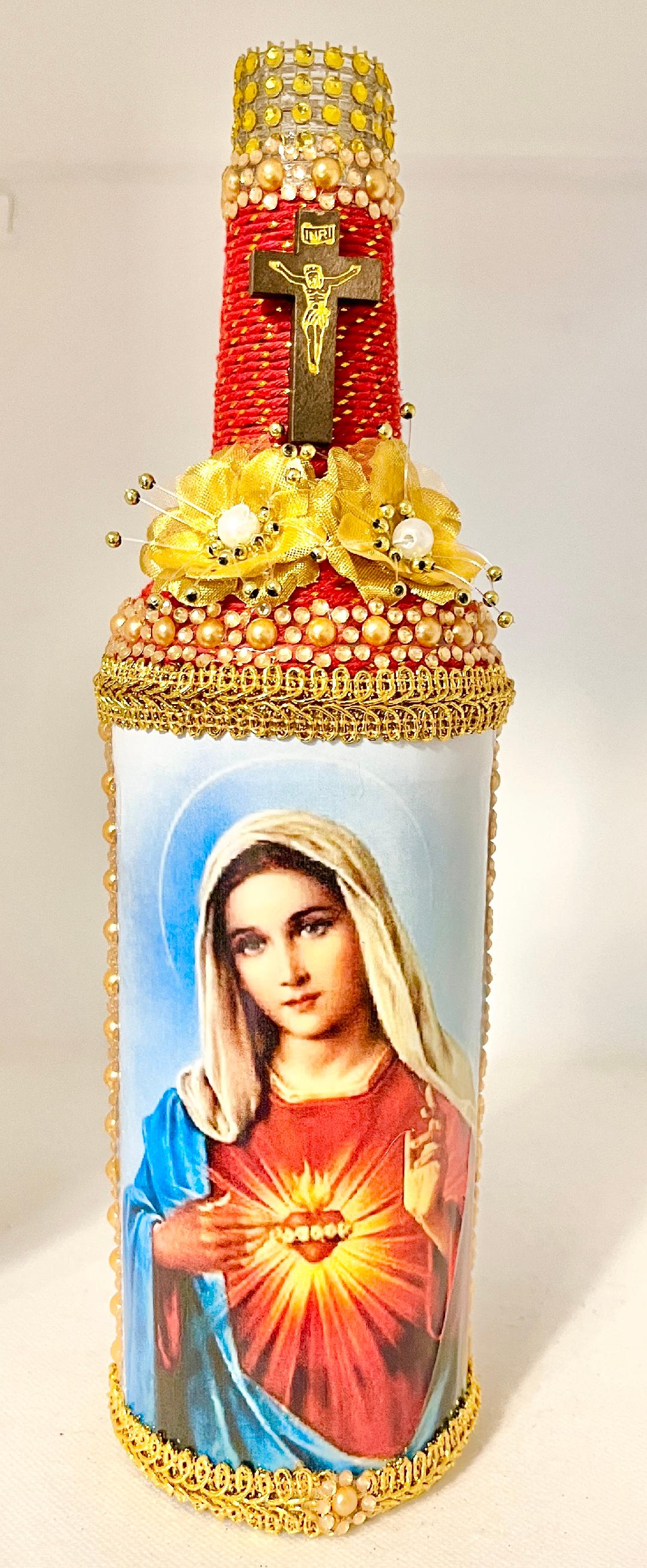 Virgin Mary Red and Gold Nightlight